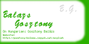 balazs gosztony business card