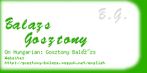 balazs gosztony business card